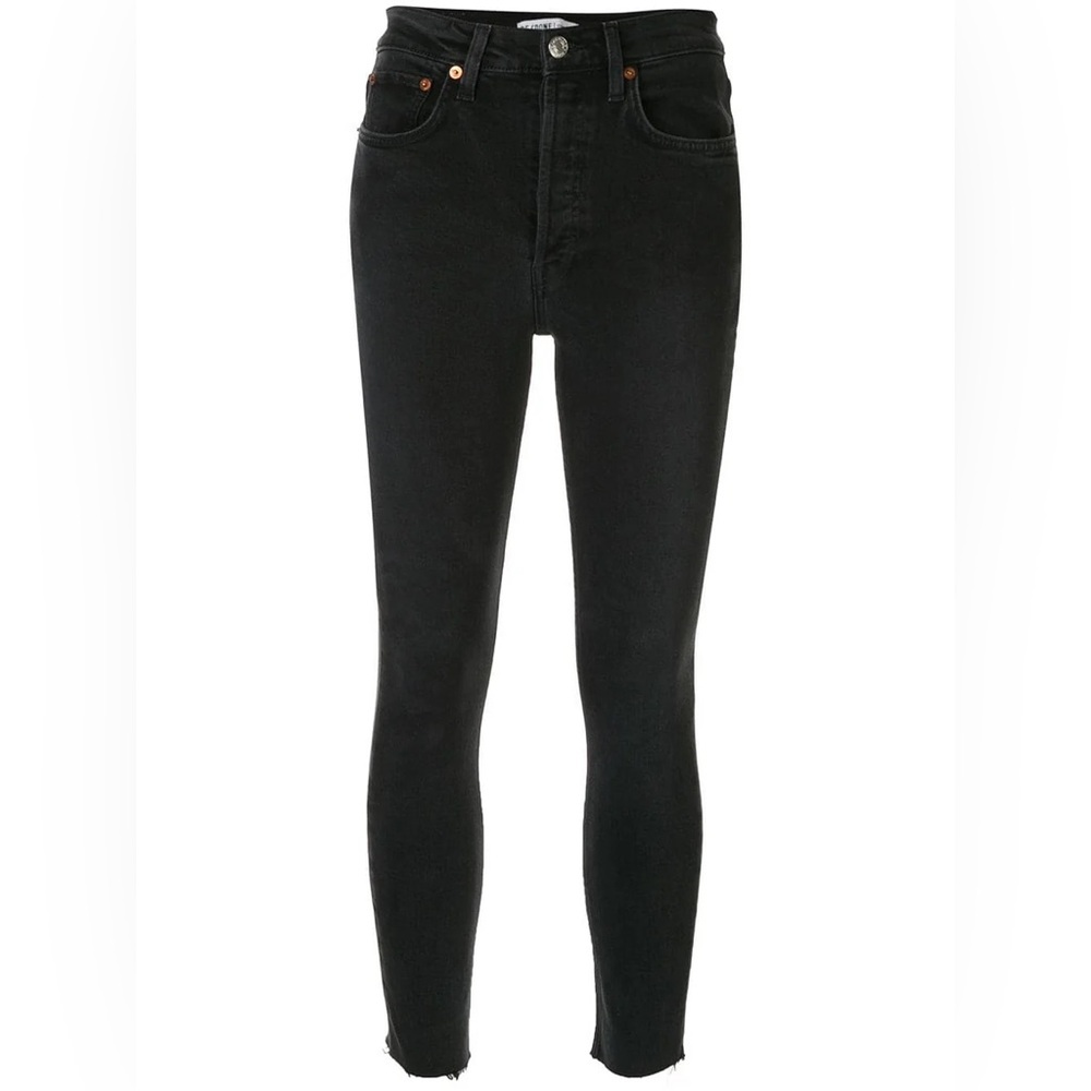 Redone black high rise ankle crop